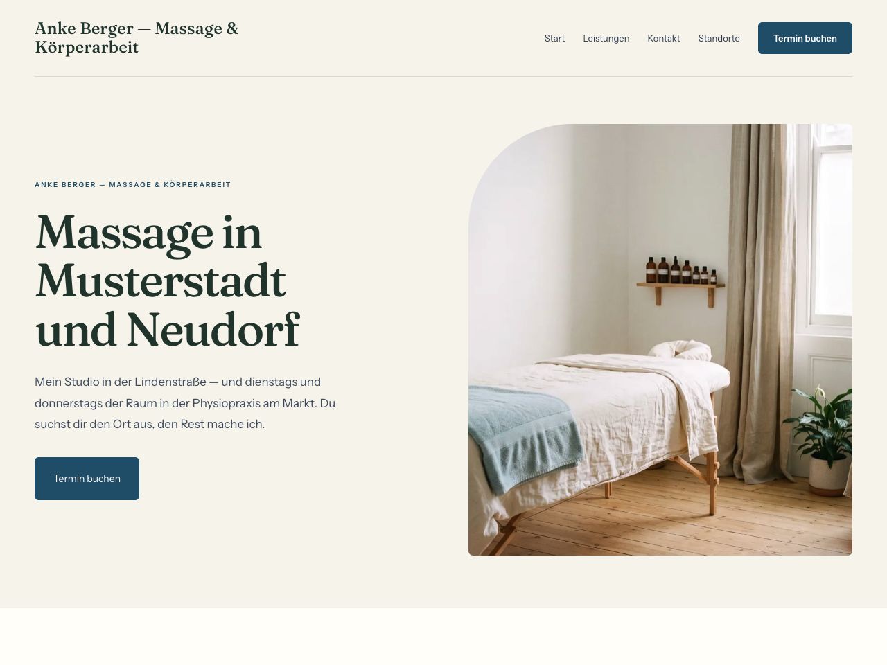 Musterseite im neuen Design: Zwei Standorte